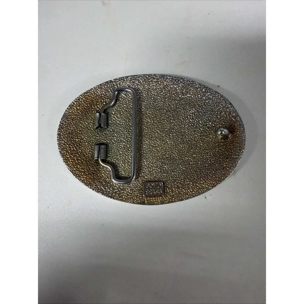 VINTAGE THE STATE OF TEXAS SILVER TONE BELT BUCKLE USA